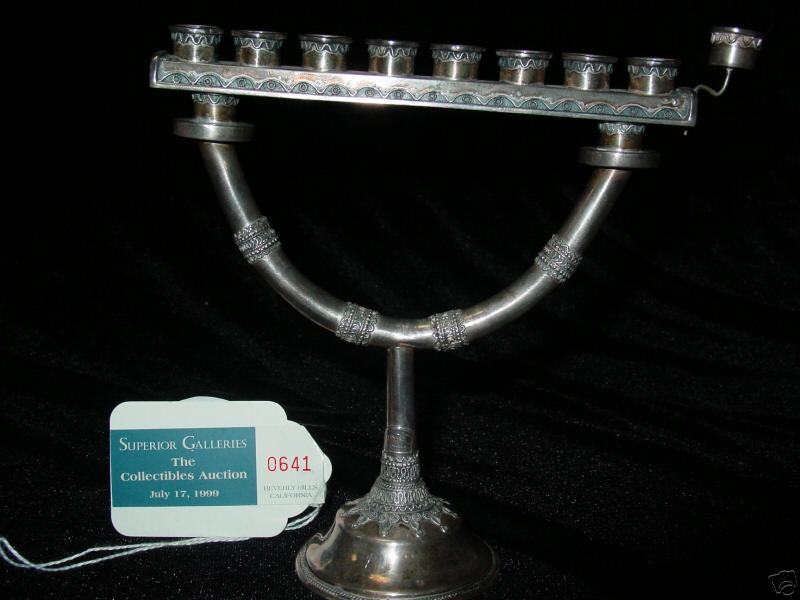 Bezalel Combo. Sterling Hanukkah Chanukah Sabbath Lamp  