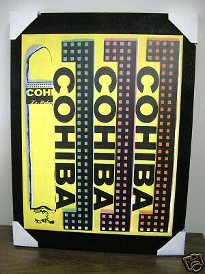 Cohiba Print on Canvass & Mounted on Black  