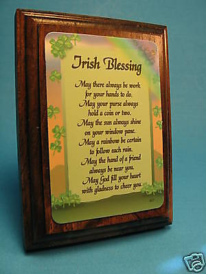 Irish Blessing on Wall/Desk Wood Plaque   Sku# 627  