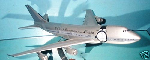 747 200 Alitalia Bulgari Boeing Airplane Wood Model  