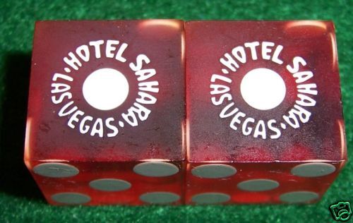 CASINO DICE RED PAIR HOTEL SAHARA LAS VEGAS NEVADA  