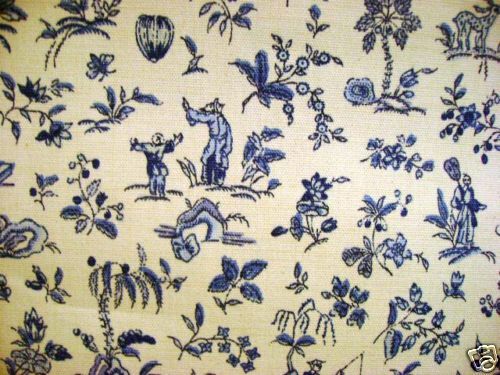 Waverly Williamsburg Regent Toile in Blue Fabric  