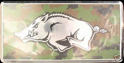 Brand New Arkansas Razorback  CAMO  License Plate  