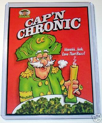 Captain Chronic Smoking Pot Weed Bong Crunch Magnet