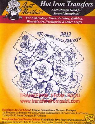 Flower of the Month Aunt Marthas Embroidery Transfer  