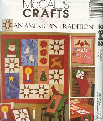 MCCALLS CHRISTMAS QUILT WALL HANGING & STOCKING PATTERN  