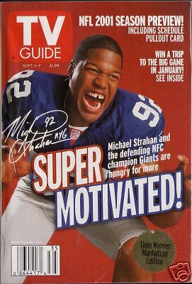 2001 tv guide ny giants michael strahan  