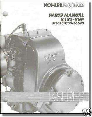 TP 2045 B NEW PARTS Manual For K181 KOHLER Engine  