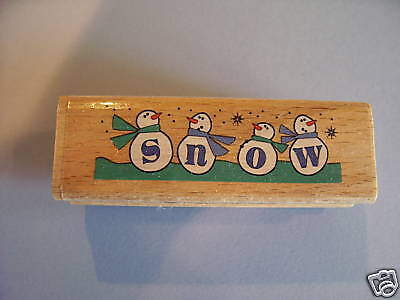 HAMPTON ART RUBBER STAMPS SNOW SNOWMAN STAMP  