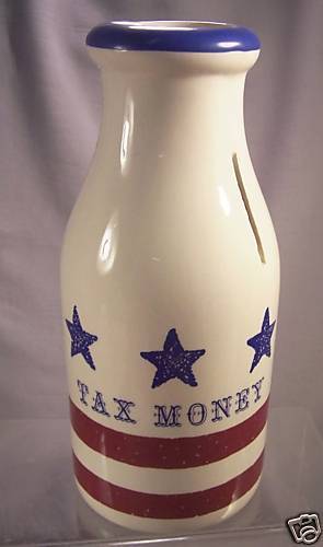 CROCK SHOP   Santa Ana   Tax Money   Milk Bottle Bank  