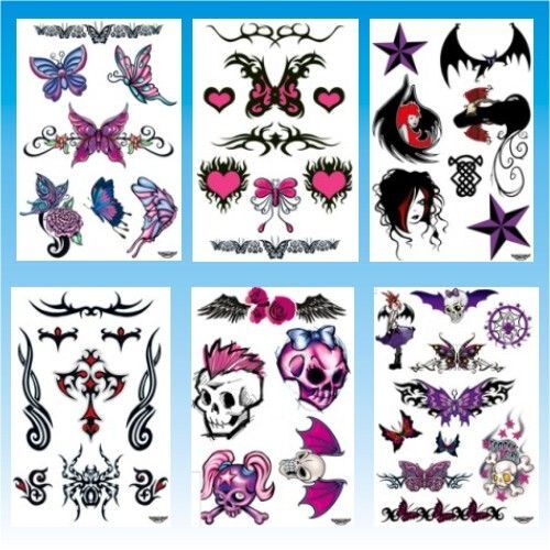 40 Pretty in PUNK Goth Assorted Temporary Tattoos  