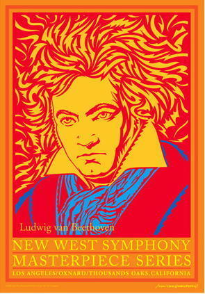 Ludwig Van Beethoven Poster Signed John Van Hamersveld  