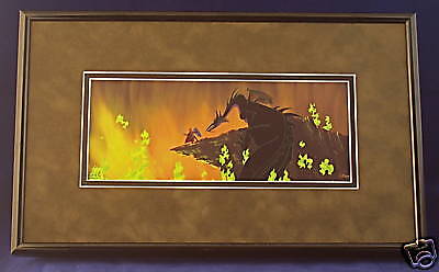 FRAMED SLEEPING BEAUTY CEL PROMO CARD MALEFICENT DISNEY  