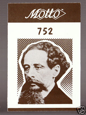 CHARLES DICKENS Author 1987 MOTTO BOARD GAME CARD #752  