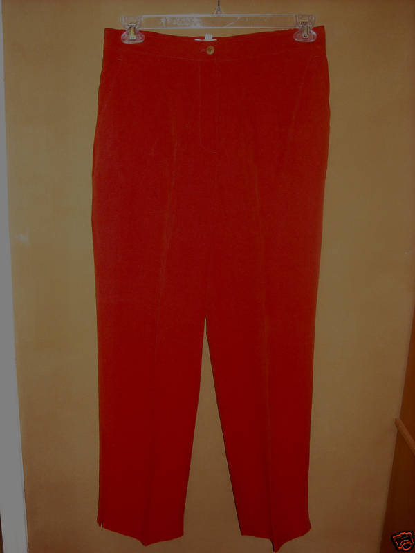 SILK/LINEN Jones New York DRESS Pant Burnt Orange SZ 12  